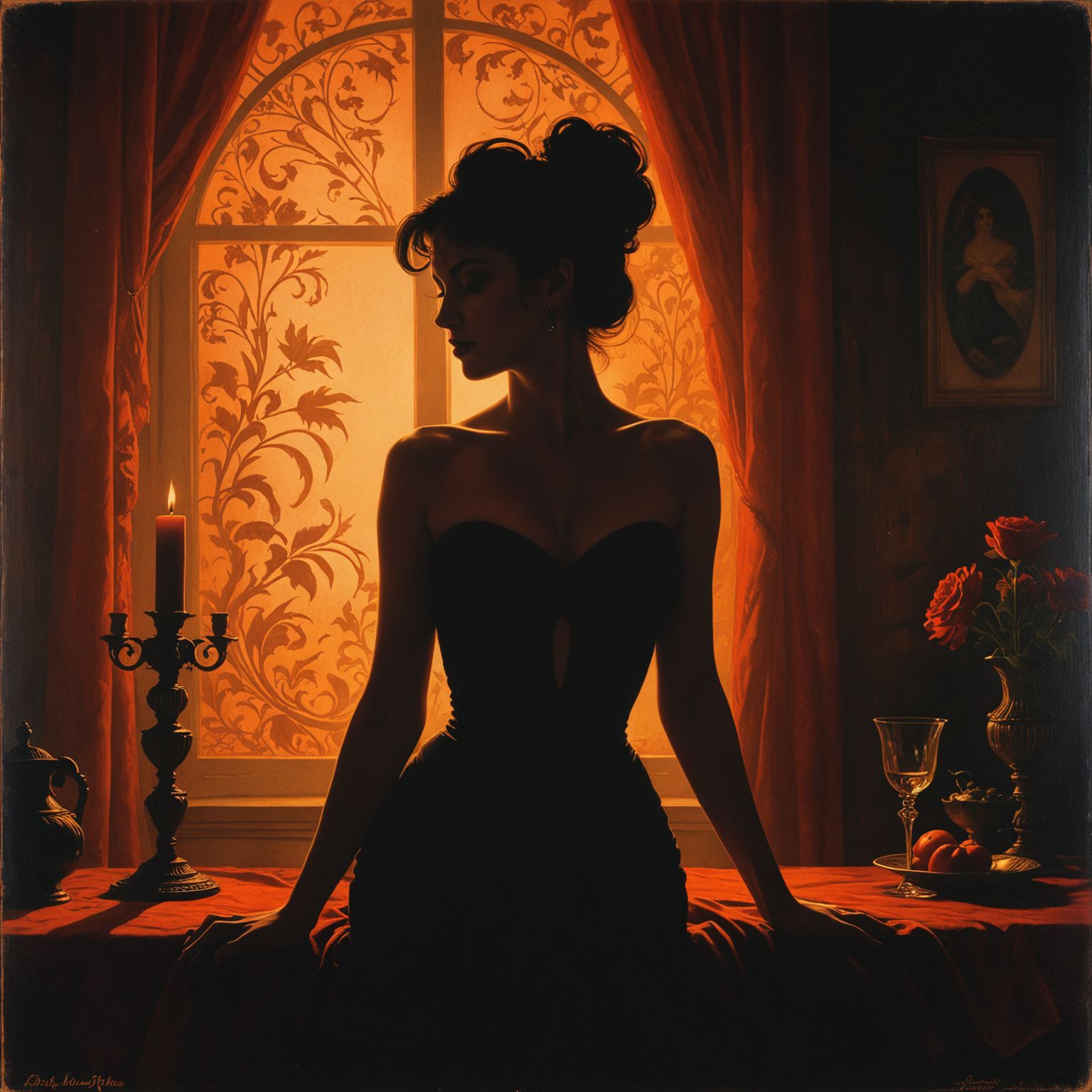 by Delphin Enjolras and Peter Sculthorpe in the style of Otto Dix, silhouette <lora:silhouette:2.00>