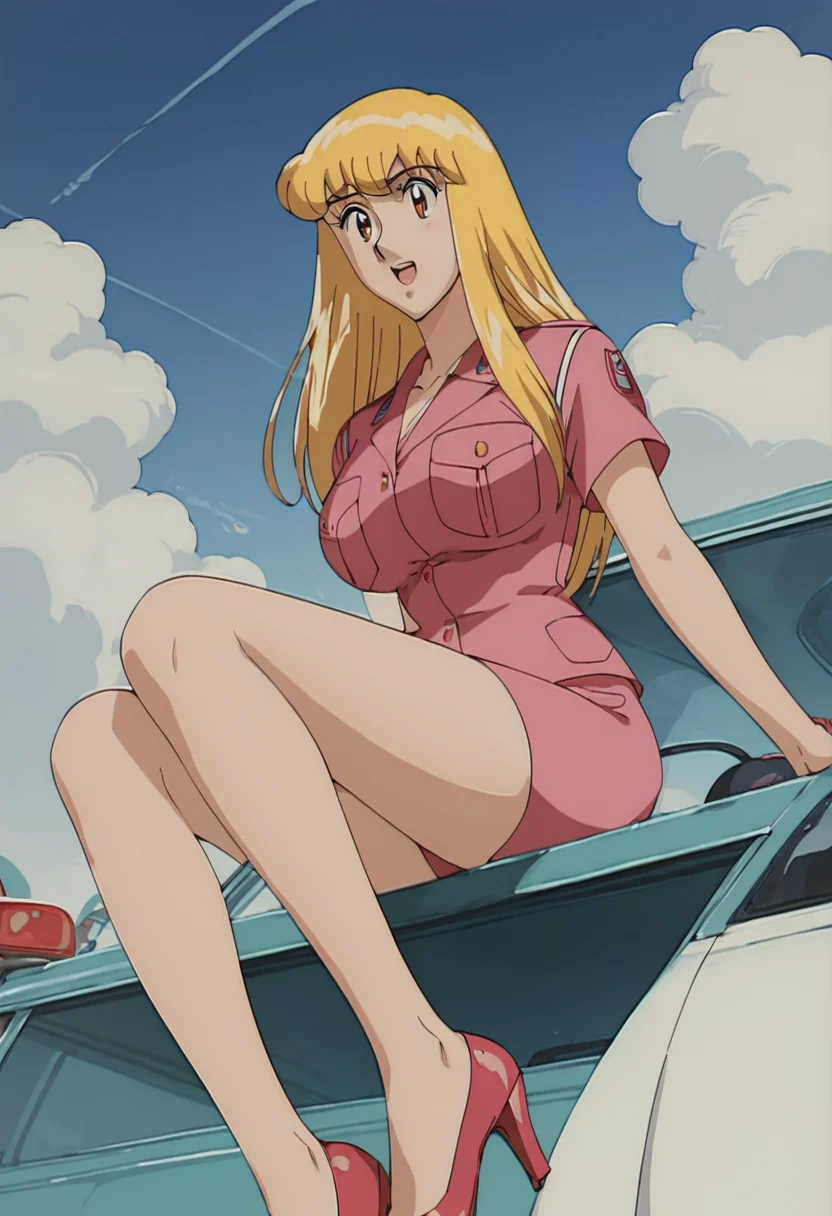 score_9, score_8_up, score_7_up, highres, masterpiece, 1woman, solo, long hair, sexy, r3iko, busty, breasts, anime coloring, medium breasts, policewoman, police uniform, large breasts, retro artstyle, sexy body, skirt, long legs