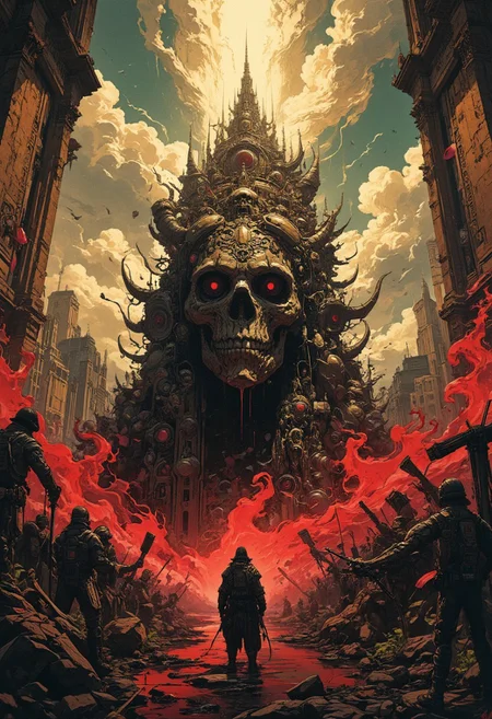 A dramatic illustration depicting the stark contrast between the wealthy elite and the oppressed working class, symbolized by extravagant riches and oppression. The composition evokes a sense of social inequality and revolution.