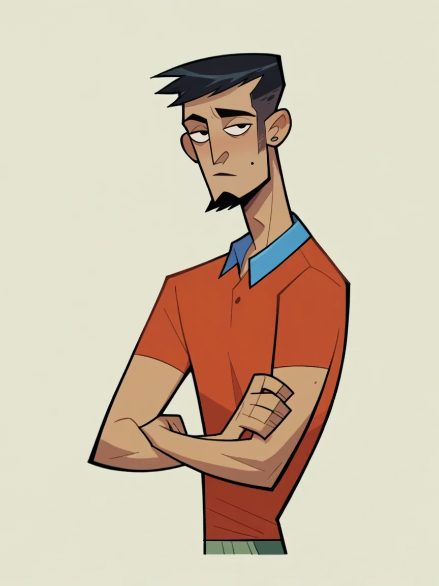 score_9, score_8_up, score_7_up, score_6_up, score_5_up, <lora:clonehighXLP:1> clone high, 1boy, black hair, solo