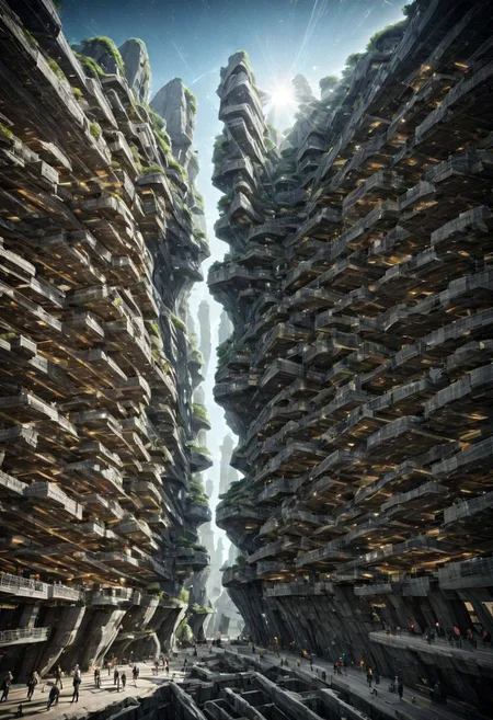 otclillsn, a strange and impossible to solve mountain glued to a gravitational motherboard tilted 454,78 degree upside down, baffling optical illusion, disorienting angle, surreal ,<lora:xl_more_art-full_v1:1>,(Inspired by Lebbeus Woods), (Large Files, Ultra Realistic, 4k, 8K, 16k, FHD, HD, VFX, Perfect, Photography, composition, Architecture Sales Photography, Architecture Competition, Ultra High Resolution, Cinematography, High Resolution Image:1.1), OverallDetail, Stacked volumes, Caves, ruins, structures, settlements, landscapes, Void volumes, Vertical decoration, OverallDetail, futureurban, vertical, Stacked, caveruinsPOV