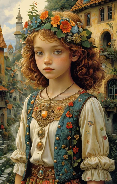 masterpiece,best quality,<lora:tbh330-sdxl:0.6>,illustration,style of James C. Christensen tech genius teenage girl
