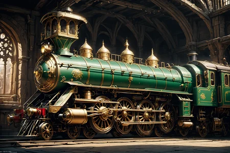 Photorealistic side facade of a fantasy medieval locomotive, cinematic lighting, ,
highly detailed, <lora:SDXLFaeTasticDetails2400:0.8>, <lora:FantasySettlement:0.3>, epiCPhoto, side view, darkfantasy,