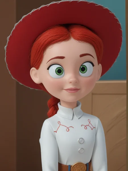 movie, screenshot, (<lora:add-detail-xl:0.6>, <lora:xl_more_art-full_v1:0.6>, <lora:Pony_DetailV2.0:0.6>)
1girl, character name:jessie \(toystory\), red hair, green eyes, red hat, white shirt, cowgirl, (<lora:JessieXLP_character:0.6>, <lora:Jessie_the_Yodeling_Cowgirl_-_Toy_Story_PonyXL:0.6>), lovely, cute, pupils, (<lora:MG_ip:0.25>, <lora:DisneyStudios_style:0.25>, <lora:J_cartoon:0.25>)