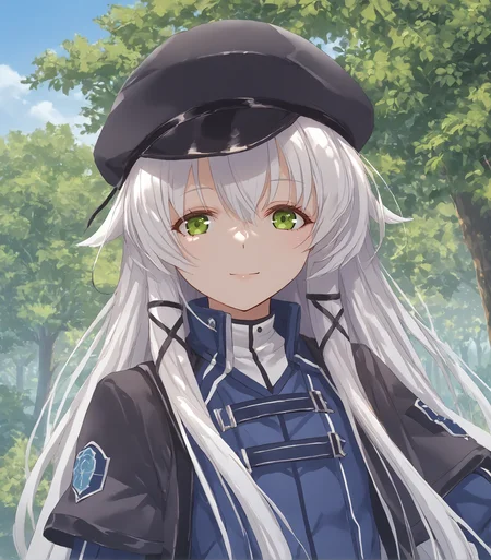 score_9, score_8_up, score_7_up, score_6_up, score_5_up, score_4_up, BREAK source_anime,
1girl, solo, <lora:AltinaOrionThors:0.9>, Altina Orion, white hair, long hair, sidelocks, tress ribbon, green eyes, flat chest, black hat, cabbie hat, blue shirt, school uniform, skirt, black pantyhose, white boots,
upper body, portrait, looking at viewer, smile,
outdoors, sky, trees,
<lora:pottsness_style_xl:0.7>, <lora:rhasta:0.6>, <lora:piromizu_2:0.6>, <lora:MeMaXL_V3:0.6>,