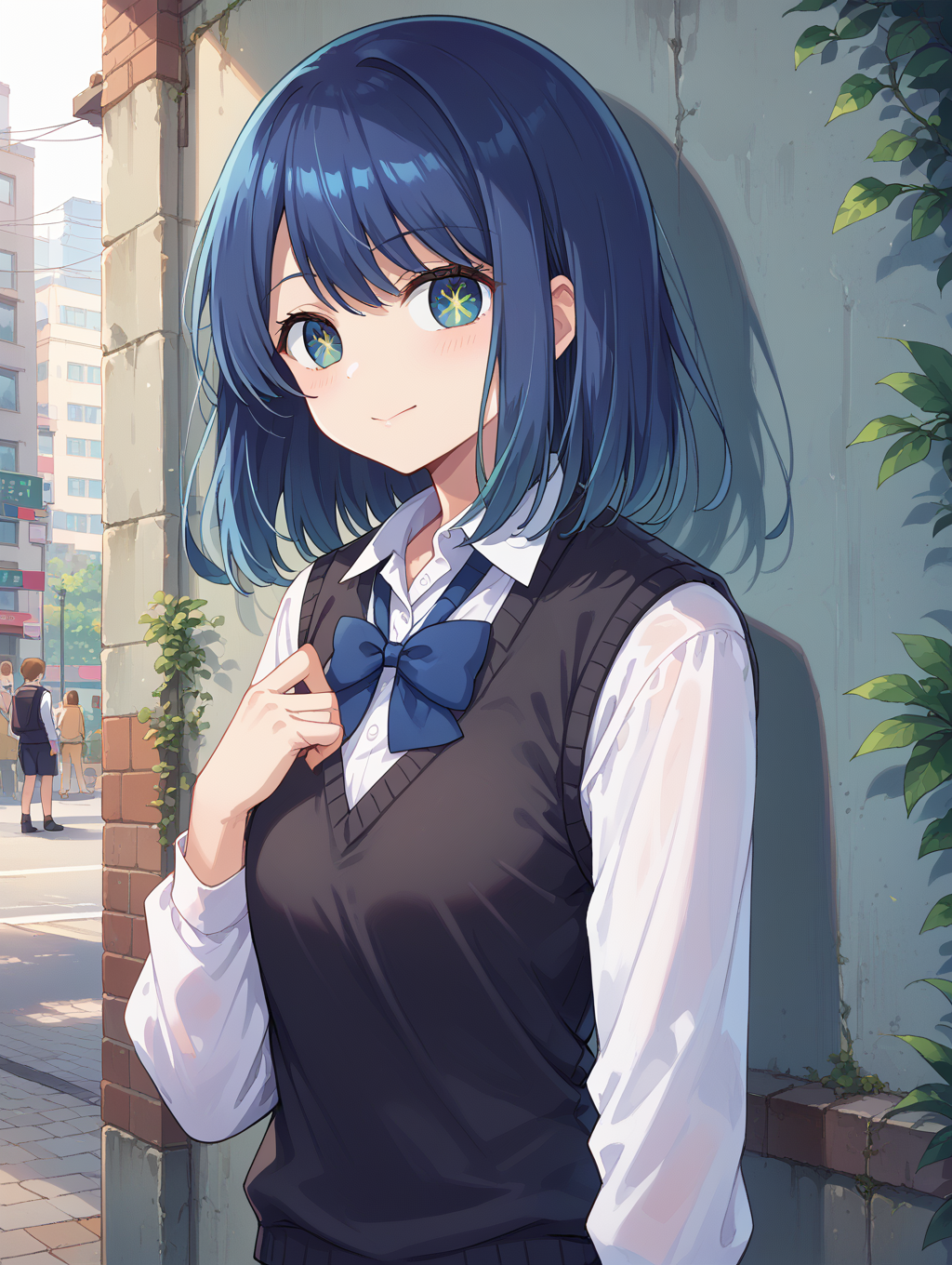 score_9, score_8_up, score_7_up,source_anime,BREAK,
kurokawa_akane, white shirt, sweater vest, 
<lora:kurokawa_akane:1>