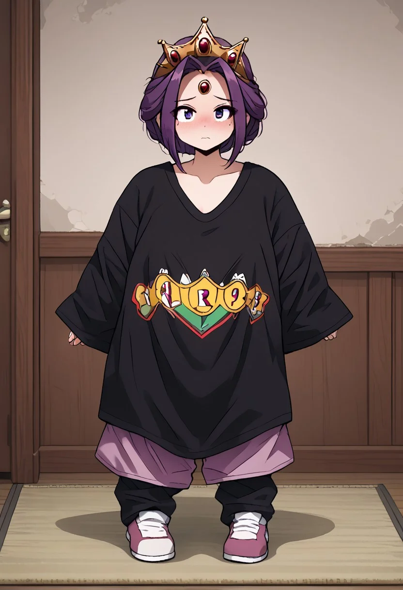 MIRELLIA Q MELROMARC, CROWN, TIARA, shirt, full body, ShrinkingConcept, shrinkingclothing, oversized clothes, shrinking, full body, child, small