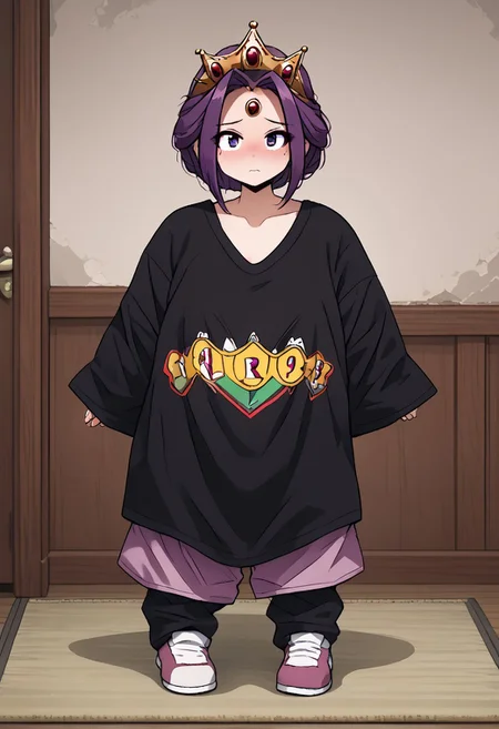 MIRELLIA Q MELROMARC, CROWN, TIARA, shirt, full body, ShrinkingConcept, shrinkingclothing, oversized clothes, shrinking, full body, child, small