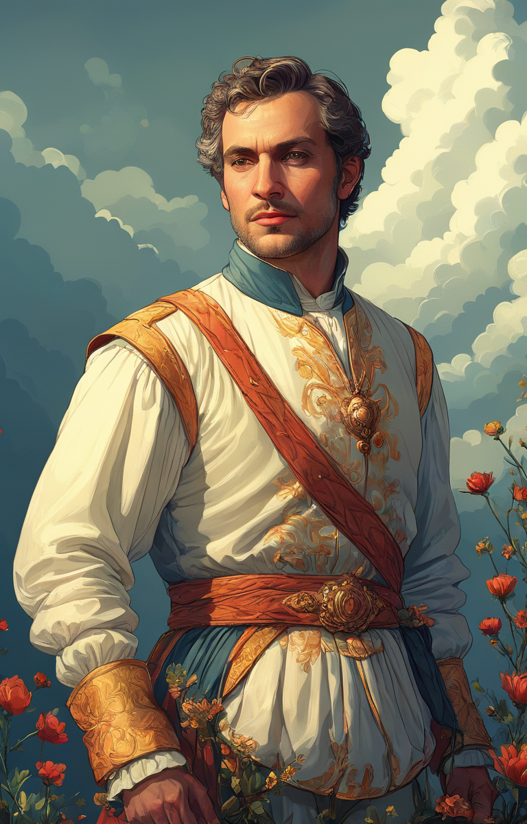 masterpiece,best quality,<lora:tbh43-sdxl:0.9>,illustration, portrait of noble man