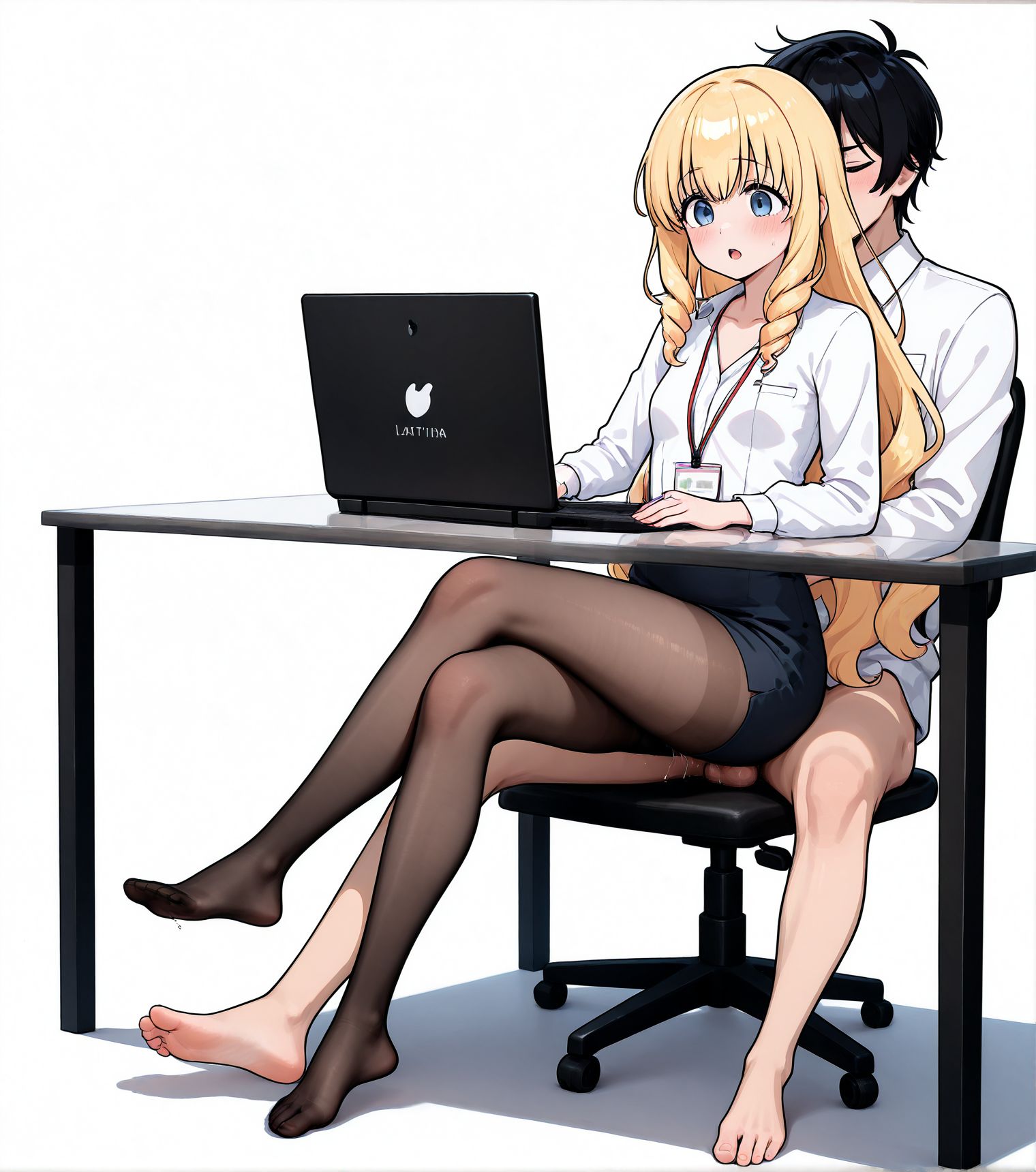 masterpiece,best quality,amazing quality,very aesthetic,absurdres,newest, huge filesize,
<lora:spo_sdxl_10ep_4k-data_lora_webui:0.5>,
<lora:add-detail-xl:1>
<lora:The_Kotatsu_Connection:0.8>
Seated Positions,
front view,
sitting,sex from behind, 
1girl,1boy,toes, sex under table, girl on top,
feet,table,
breasts,crossed legs, 
i,ntimate couple techniques,
warmth and comfort styles,
office lady,  computer,pantyhose, 
BREAK
Kanie Seiya,
BREAK
Latifa Fleuranza,
