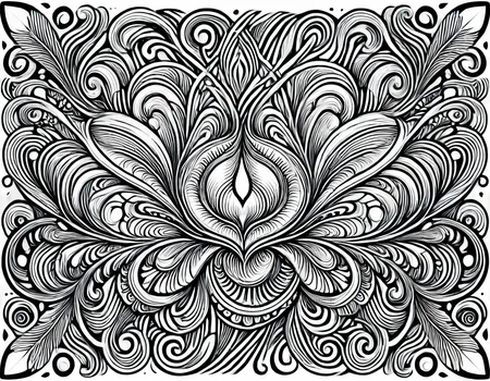 lineartlora, psychedelic, lineart, monochrome, black and white