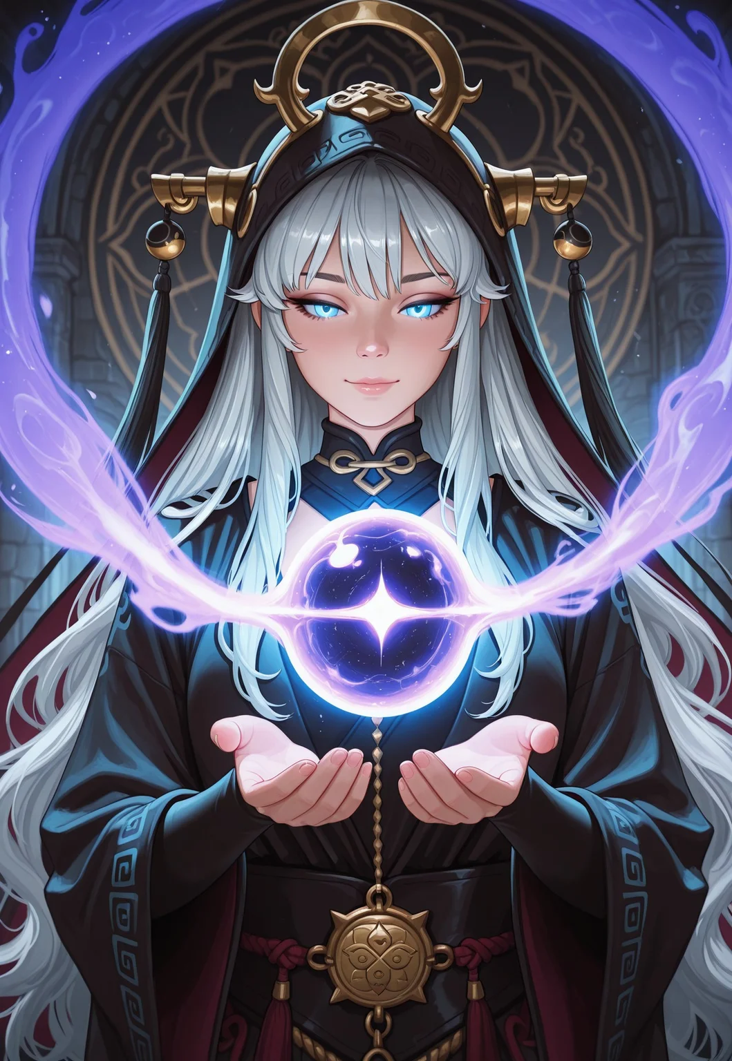 score_9, score_8_up, score_7_up, 1girl, solo, ethereal spirit, flowing translucent robes with shimmering celestial patterns, ancient lantern with a glowing orb and intricate engravings, long wavy silver hair adorned with moonstone pendants, realistic, cinematic angle, cinematic lighting, graceful body, serene face, glowing violet eyes, levitating pose
BREAK
floating above a tranquil moonlit lake
BREAK
source_fantasy_art, rating_explicit, expressive, full body, elegant pose
BREAK
detailed beautiful background, serene moonlit lake with calm waters and reflecting moonlight, ancient stone bridge and weeping willows, distant mountains with a soft glow, mystical atmosphere with a sense of peace and tranquility
<lora:Expressive_H:0.6>Expressiveh, (SimplepositiveXLv1:1.3), (upper body, full clothed:1.85) ((masterpiece)) (ultra realistic, 32k, masterpiece:1.2), (high detailed skin:1.1), (high quality:1.1) (((full clothed))) <lora:DandonFuga_Style_v.2_-_Pony:0.8> 
<lora:add-detail-xl:1> 
<lora:Dynamic Poses:1>