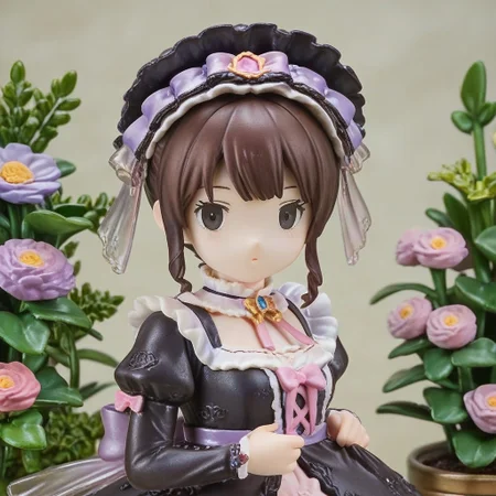 score_9, score_8_up, score_7_up,
masterpiece, best quality, detailed, amazing quality,
detailed background, garden,
solo, looking at viewer, portrait,
kuromi_bb, kuromi, dress, frilly, bow, lace, black eyes, blind box, black dress,