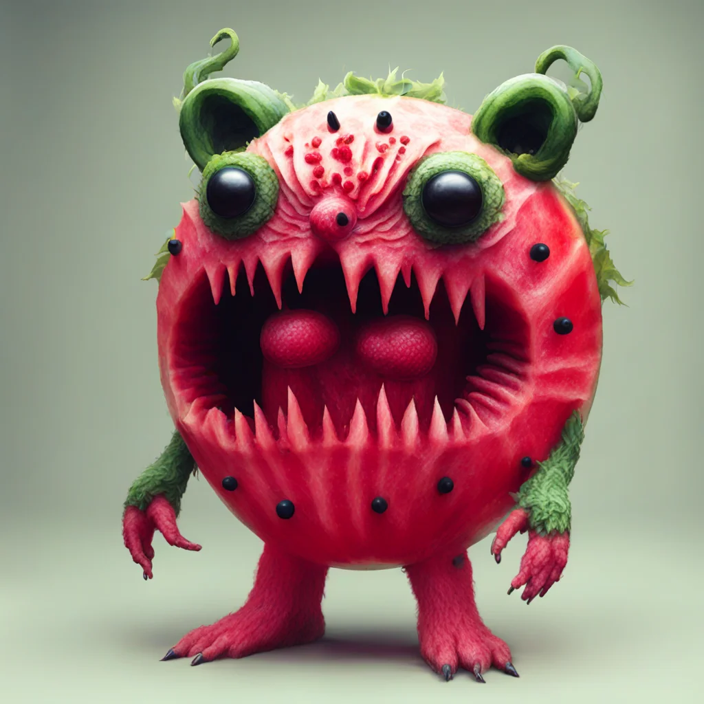 <lora:fx-monsters-xl-mrey-nocap:1> watermelon creature