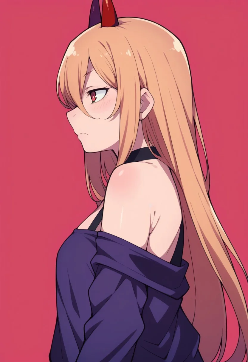 (zPDXL3),
(zPDXLxxx),
simple background,
1girl,
solo,
pose,
side view,
1girl,
p0w3r0x1,
long hair,
blonde hair,
red horns,
demon pupils,