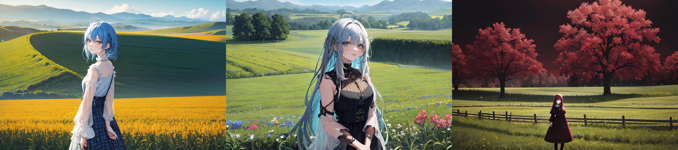 (otherworldly), highly insanely detailed, masterpiece, top quality, best quality, highres, 4k, 8k, RAW photo, (very aesthetic, beautiful and aesthetic), farm, fields, barn, fence, fantfa, <lora:FantasyFarm-10:0>, 
1girl, 
(__lazy-wildcards/char/haircolor__), 
(__lazy-wildcards/dataset/background-color__),âââ