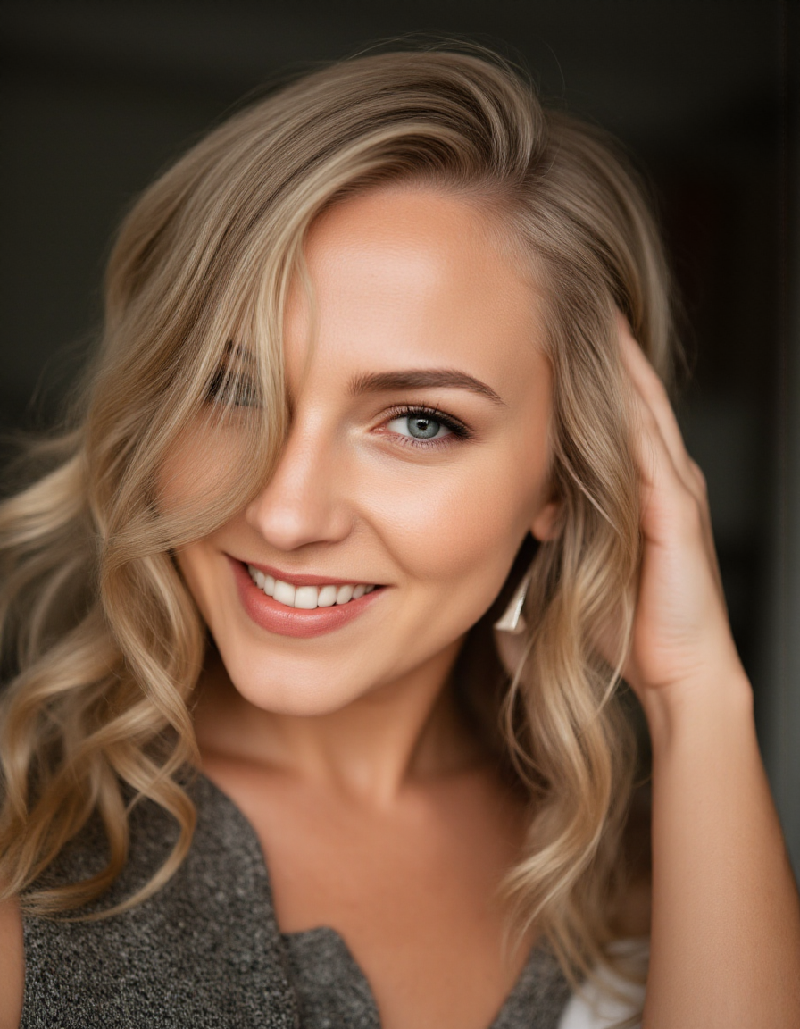 <lora:detailer_captions_flux-000005:1>,the images shows a detailed photographic portrait of a happy woman with detailed skin,blackheads and pores,