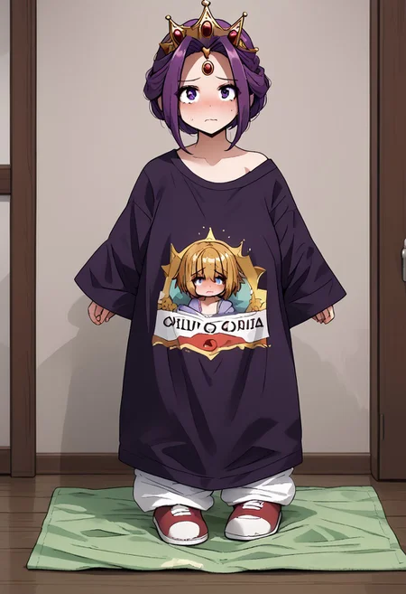 MIRELLIA Q MELROMARC, CROWN, TIARA, shirt, full body, ShrinkingConcept, shrinkingclothing, oversized clothes, shrinking, full body, child, small