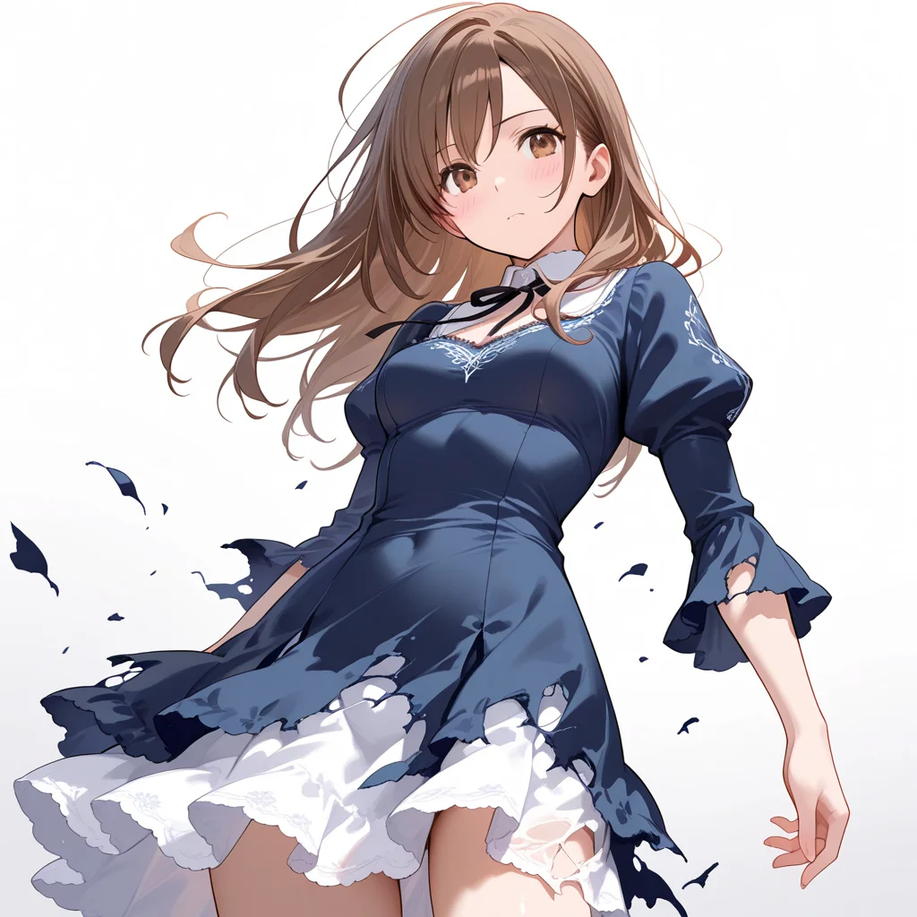 Ultra detailed,masterpiece,very aesthetic,
1girl,solo,ash brown hair,dress,damaged clothes,<lora:torn_clothe_ill_v2:1>,