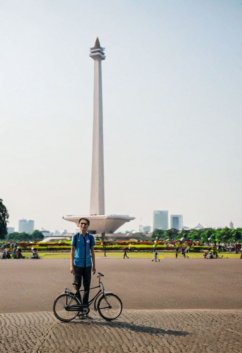Monas, travel photography, yamato ishida, in front of monas