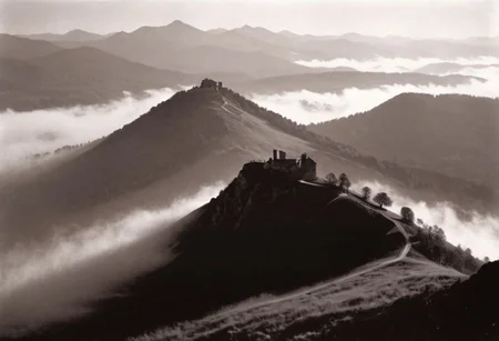 lith_argenta_bromBN1W, a foggy mountain, hard shadow