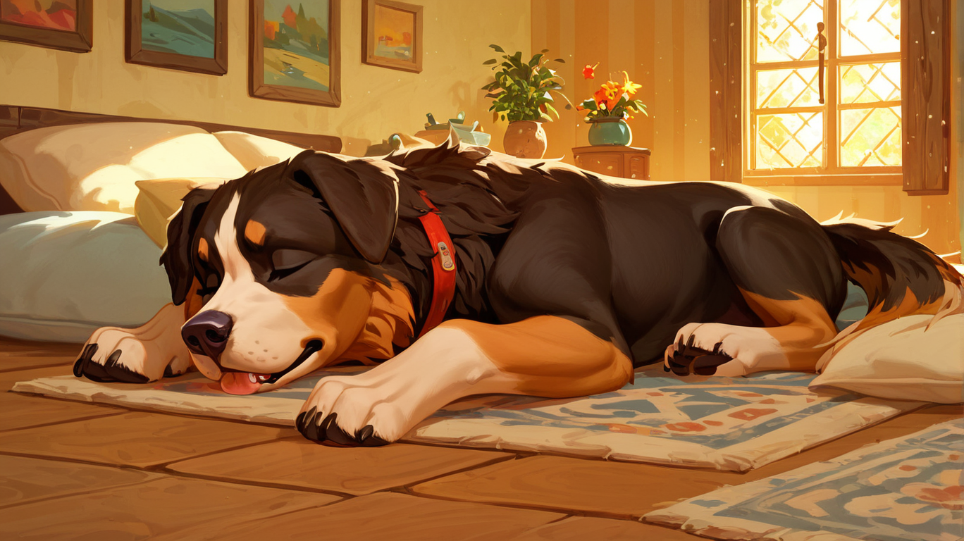 score_9, score_8_up, score_7_up, PDXL,  <lora:Bernese_0010:1>, ((animal, dog)), bernese mountain dog, large dog, 
sleeping on the front porch of a house