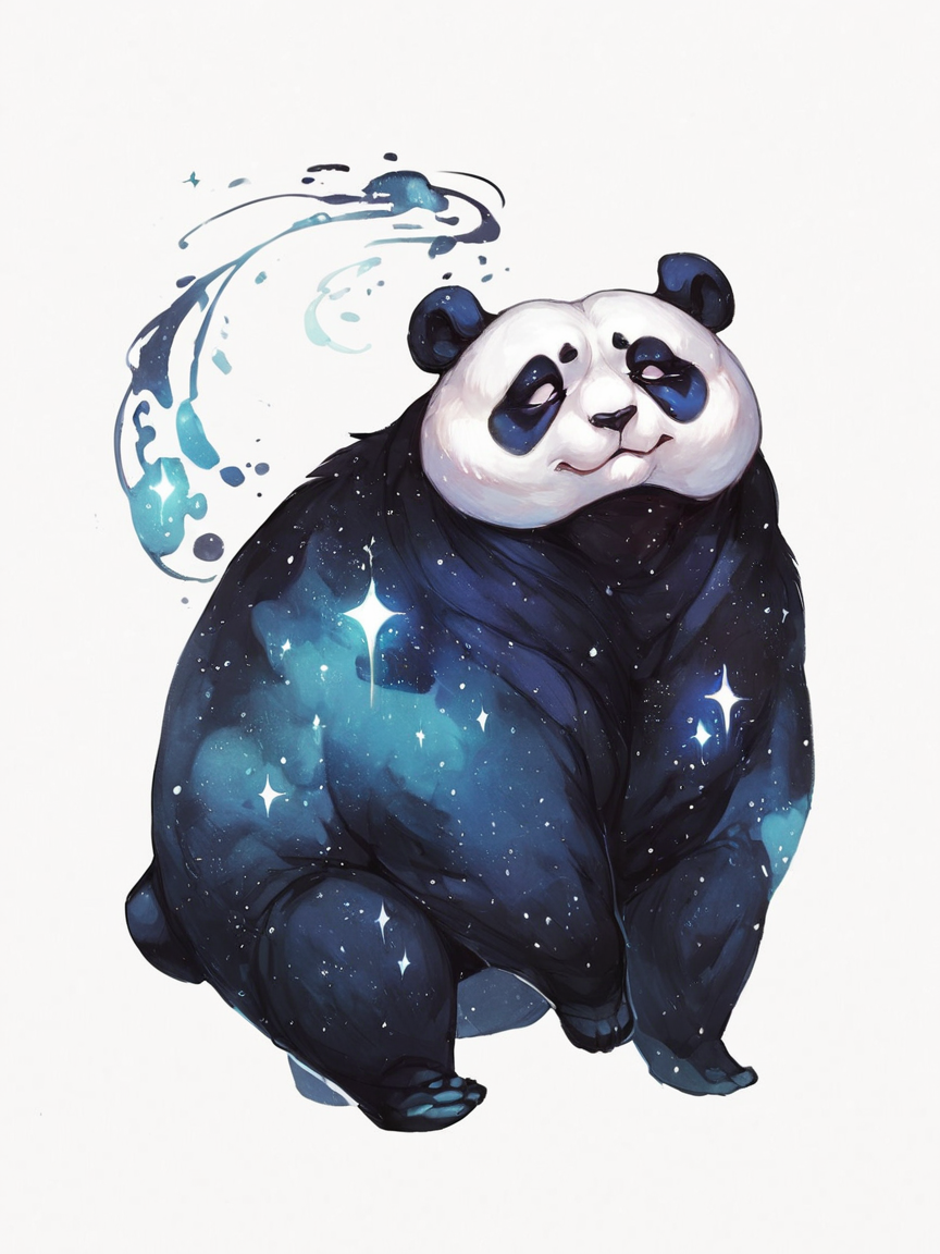 score_9, score_8_up, score_7_up, score_6_up, score_5_up, <lora:galaxyXLP:1> galaxy, panda, white background, feral, solo