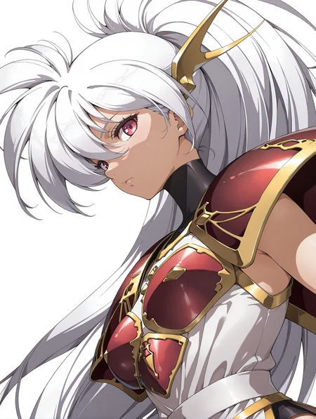 masterpiece,best quality,amazing quality,
1girl,solo,
<lora:luna_ilxlv1.1:1>,Luna,white hair,hair ornament,ponytail,
l_clothes,shoulder armor,
<lora:Fixhands_anime_bdsqlsz_V1:1>,looking_at_viewer,upper_body,face_focus,dynamic_angle,cinematic_angle,white_background,simple_background,profile,expressionless,