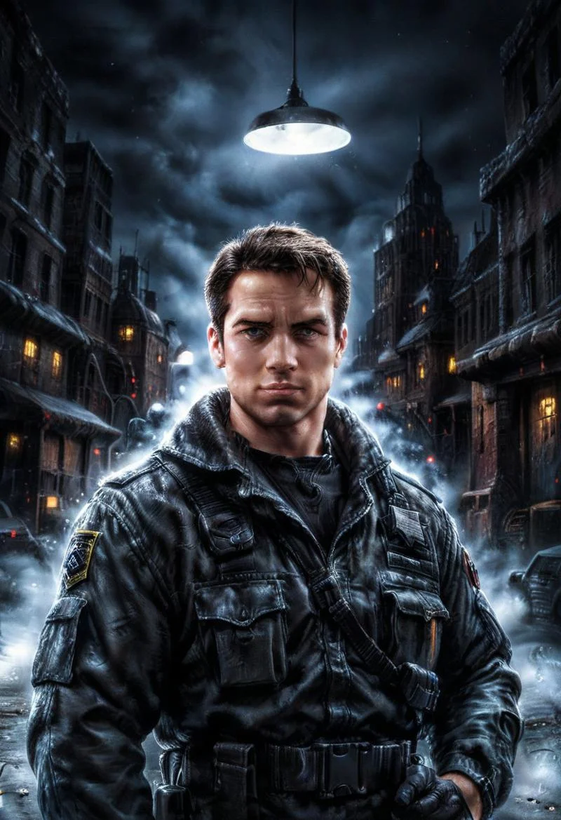 realistic, dark theme, low light, 1boy, solo.
fit body, SFMale, Male soldier