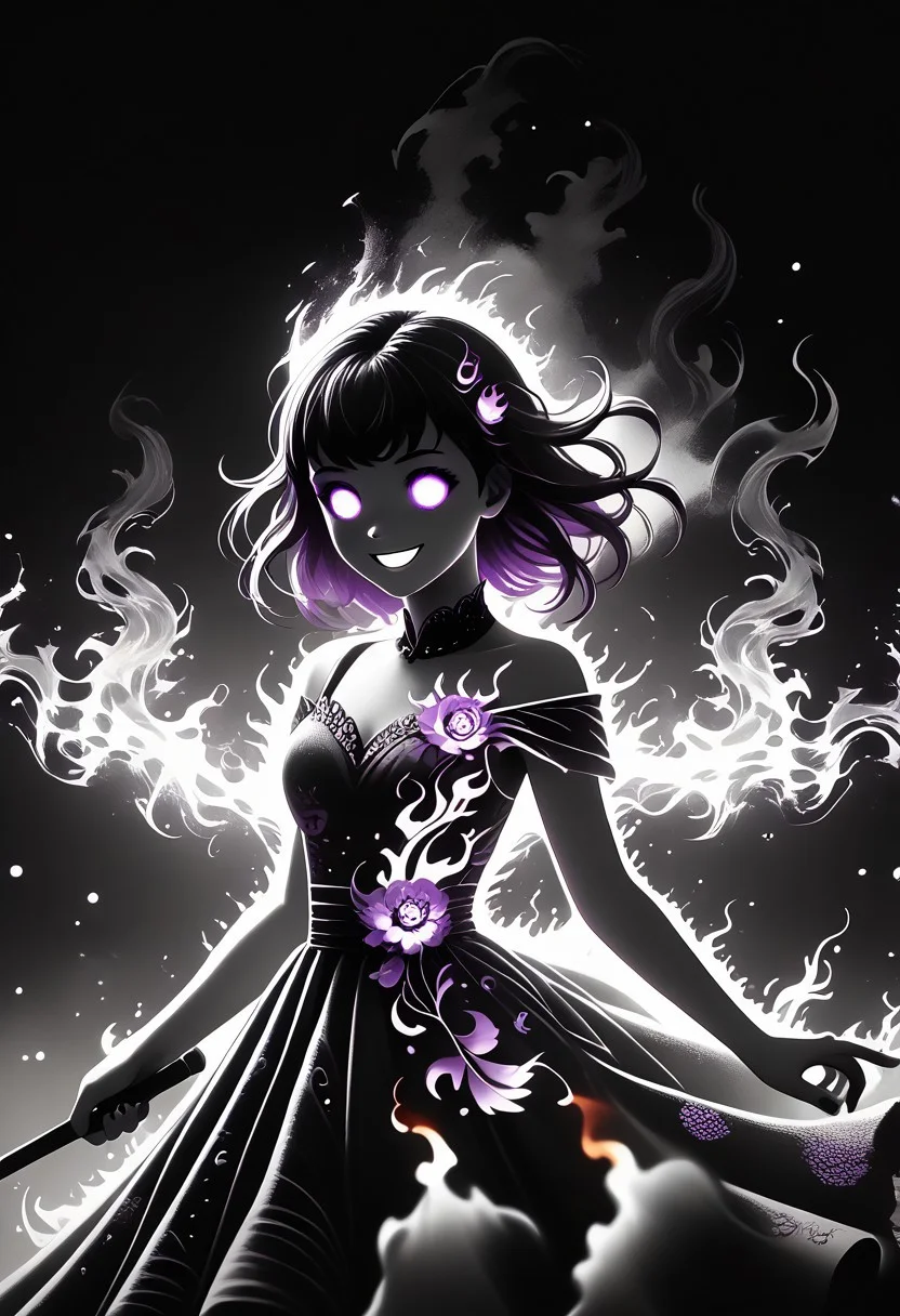 Score_9,Score_8_up,Score_7_up,Score_6_up, 1girl, soft body, perfect face, detailed face, detailed eyes, flames in eyes, detailed intricate dress, dress is on fire, playing golf, blue grass, purple clouds, golden hour light, elegant settings, enjoying, all computers and machines are on fire, flames ravaging around her, filled with joy, smile, close-up, intimate, happy, romantic, sensuous, lusty, seductive, Voluptuous, perfect body and eyes, extreme detail, Masterpiece, Best Quality, sharp focus, high contrast, embossed, high resolution, insane details, 8k,   DonMS1mpl3Dr4w1ngXL, black and white, simple lineartng_deepnegative_v1_75t, onfire