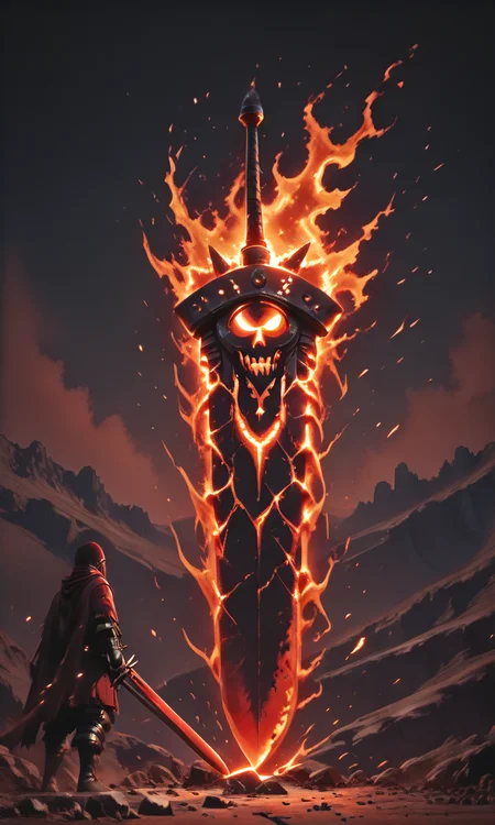 giant sword, slicing 'n' dicing burning through the witches boss , <lora:illu-giant-sword:0.7>, <lora:- iLL - master_of_slob_omnom_V1.0-step00011500:.8> <lora:BossBattleIL:0.8>