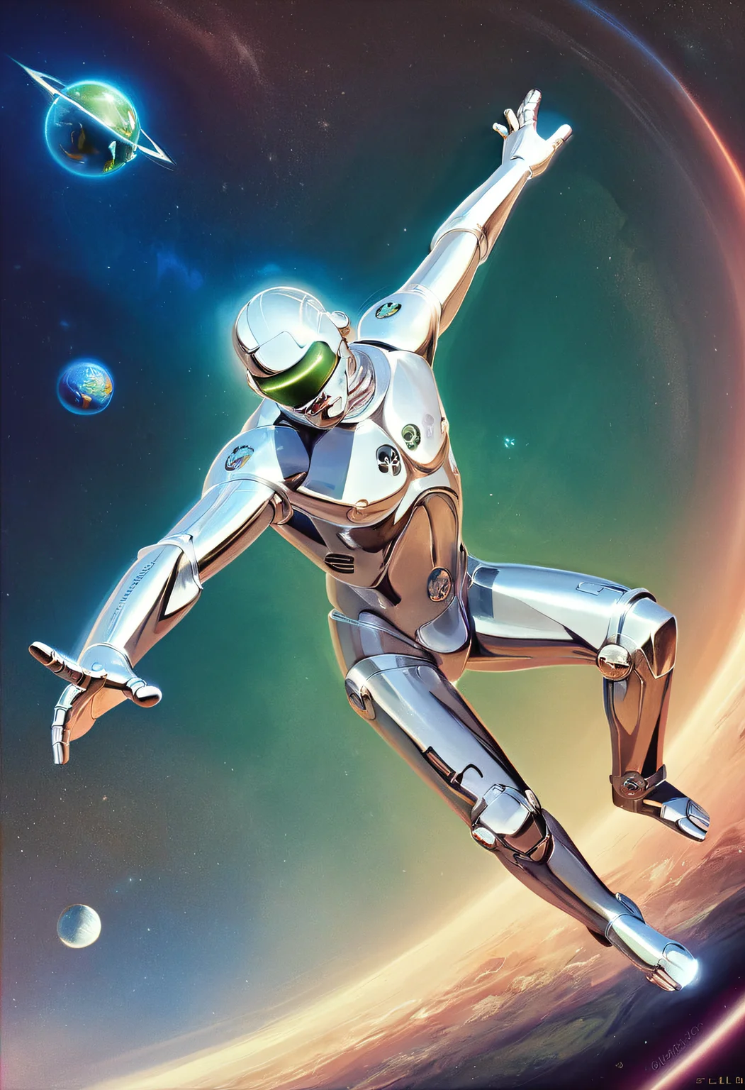 score_9, score_8_up, score_7_up, score_6_up, zy_chromatic, science fiction, male robot, android, planet, action pose,  galaxy background, 80s , chromatic aberration, <lora:zy_chromatic_v1:0.75>