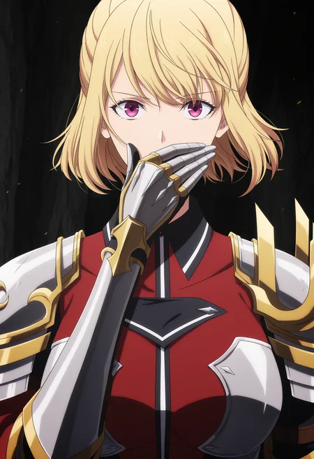 <lora:Hae In CHA:1>,
Hae-In CHA, solo, looking at viewer, armor, shoulder armor, gauntlets, upper body, pauldrons, covering own mouth