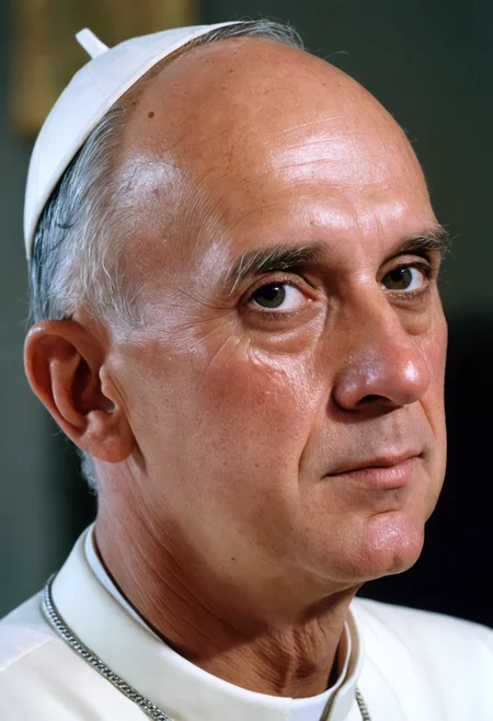 lifestyle photography photo of a catholic pope, RAW candid cinema, 16mm, color graded portra 400 film, remarkable color, ultra realistic, remarkable detailed pupils, realistic dull skin noise, visible skin detail, skin fuzz, dry skin, shot with cinematic camera