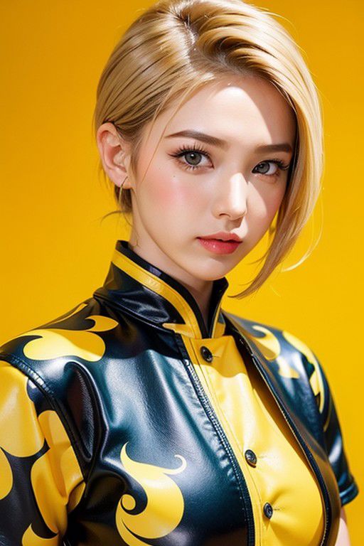 1girl, sexy, large breasts, pale_skin, blonde hair, brow, flat belly, cute, beautiful woman, beautiful face, earrings, hair, bangs, hair over one eye, upper body, portrait