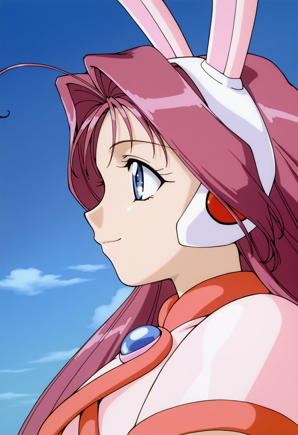 masterpiece, best quality, very aesthetic, absurdres, 1girl, solo,
<lora:corrector_haruna_soil_v01:0.9>, corrector_haruna, soil_element_suit, pink hair, long hair, ahoge, blue eyes,
magical girl, rabbit ears, hairband, pink dress, profile, (smile:0.7), portrait