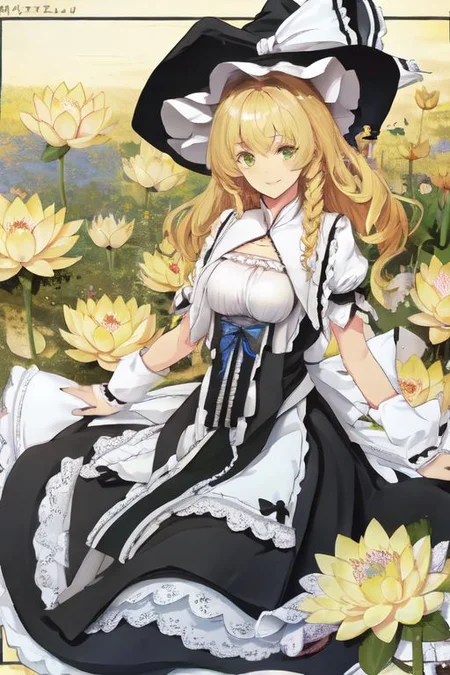 solo, 1girl, solo_focus, (((masterpiece))), ((best quality)), ((ultra-detailed)), ((too_many)):16, high resolution, absurdres, highres, ultra-detailed 8k unity wallpaper,
kirisame_marisa_(curiosities_of_lotus_asia), kourindou marisa, huge_breast,