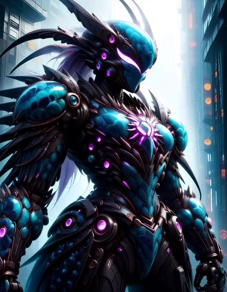blueberrym0rph of a big cyberpunk spider with neon blue translucent sss ObsidianCitrine armor, fog, EdobHorrorLandscape background, glowing purple lights, Interpolation, Fujicolor Superia X-TRA 400, 50mm, Offset print, RAW photo, highly contrasted, contemporary fine detail, highly intricate, detailed, stunning  <lora:Blueberry_World_Morph:1.0>  <lora:Mecha_Ggorgeous_Armor:0.8>  <lora:EdobHorrorLandscape_XL_v1.0:0.8>  <lora:ObsidianCitrine:0.8>  <lora:sss:0.8>