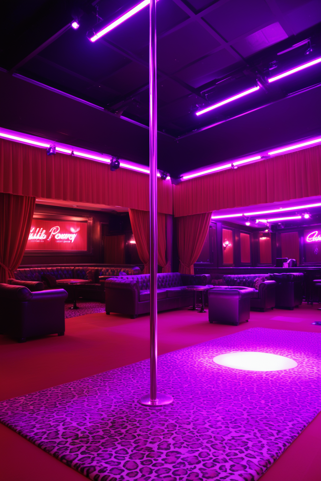 score_9,score_8_up,score_7_up,
neon_lights,indoors,
indoor,
((stripper pole)),curtains,table,lamp,(((stripclubpony1))),club,(strip club),red theme,neon lights,ceiling light,stripper stage,
((neon stage)),
indoors,night,
((stage)),carpet,
indoors,table,chair,red chair, leopard print carpet,
(no humans),,<lora:stripclub PONY:0.6>