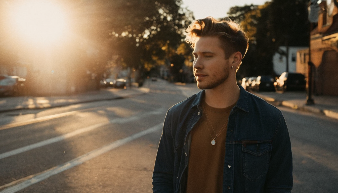 photo of  a man by Melissa Stemmer, golden hour lighting, sun glare, standing on the street  <lora:melissa-stemmer-1.0:1>