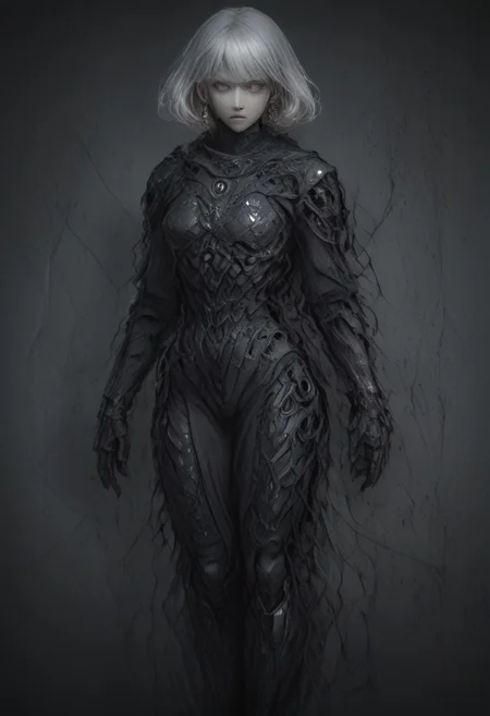 Setting within dark concrete ruins. (RUNNING)
Full body portrait, angry expression, looking at camera, standing, feet visible, normal human proportions,
man, tall smart person, royal soldier, royal military, regal being,
ornate uniform, (white and gold porcelain royal celestial clothes), holding scifi weapon, mechwear, commando uniform, crystal details in armor, crystal ornate earrings, crystal jewelry, details fractal armor,
((((crystallization of the face)))), teeth made of quartz, ((((eyes made of ulexite)))), hair made of Fanlike acicular-fibrous crystal groups, thin crystal hair, flowing white fractal hair, large perfect eyes, crystal iris, eyes made of crystal, ((white porcelain skin)), (white_skin), glowing clear eyes, celestial eyes, interweaving techno-anatomical and fractal elements, Ellen Jewett's intricate sculptural craftsmanship, no eyebrow hair,
dynamic lighting highlighting multifaceted textures, cinematic post-processing for an exquisite visual narrative, breathtaking surreal masterpiece,
sci-fi royal palace setting, single source lighting, low light setting, dark room, intense lighting,
