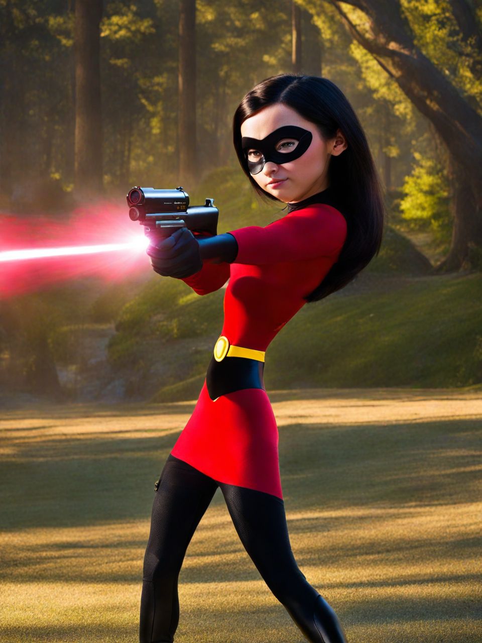 The girl from the incredibles shooting a laser gun  DreamDisPix style <lora:SDXL-DreamDisPix-Lora-r32:0.8>