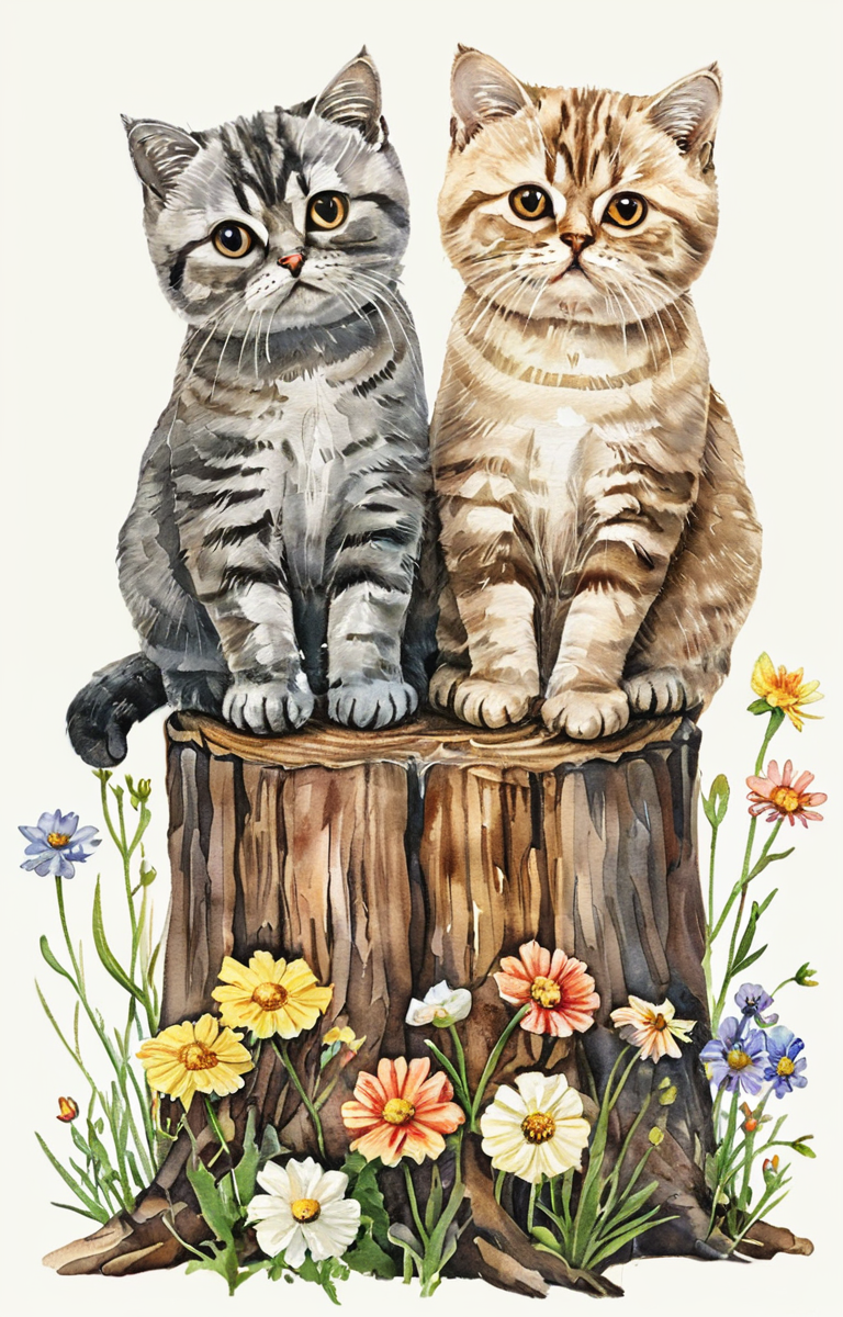 masterpiece,best quality,<lora:tbh31-sdxl:0.9>,illustration,cat portrait of family