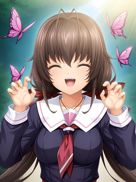 1girl,souma,inoino,school outfit,<lora:Souma__Spica_-_Exs-Tia:1>,medium breasts,souma (laughing:1.3) while (playing:1.2) with a puppy in a sunny park. (Colorful:1.4) balloons,(bright:1.2) flowers,and (sparkling:1.1) sunlight. (Joyful:1.5) expression,(playful:1.3) pose,surrounded by (butterflies:1.2) and (lush greenery:1.1),, masterpiece,best quality,amazing quality,