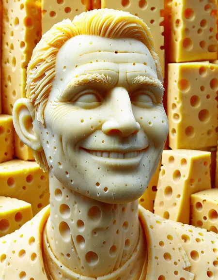 cheeselora, happy man made from cheese
