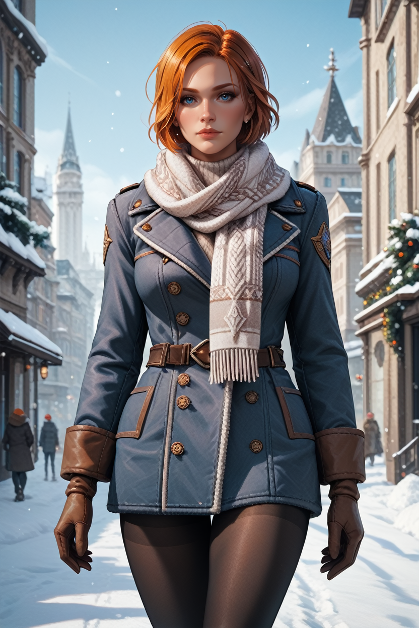 score_9, score_8_up, score_7_up,
<lora:DALeliana:0.8>
DALeliana, 1girl, orange hair, blue eyes, looking at viewer, winter clothes, scarf, gloves, black pantyhose, snow, outdoors, city, standing, cowboy shot