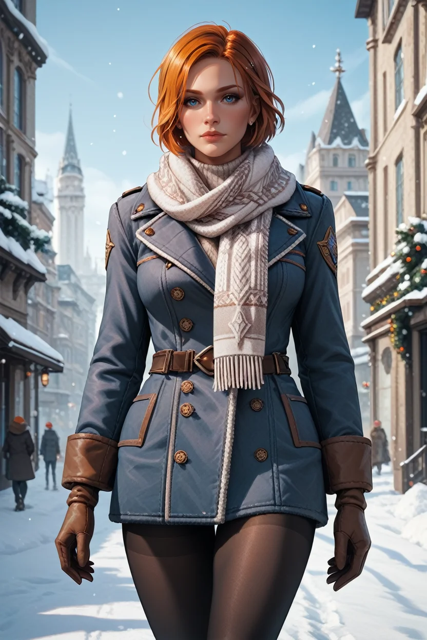 score_9, score_8_up, score_7_up,
<lora:DALeliana:0.8>
DALeliana, 1girl, orange hair, blue eyes, looking at viewer, winter clothes, scarf, gloves, black pantyhose, snow, outdoors, city, standing, cowboy shot