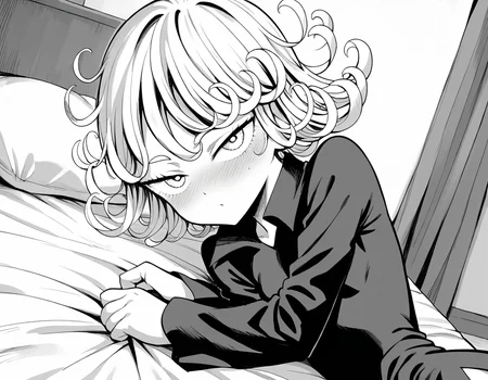 score_9, score_8_up, score_7_up, source_anime,
tatsumaki, <lora:opm-tatsumaki-manga-ponyxl-lora-nochekaiser:1>,
tatsumaki, short hair, curly hair, monochrome, greyscale,
long sleeves, dress,
indoors, bed, bed room, on side, blush, drunk,
looking at viewer, cowboy shot, solo, dutch angle,