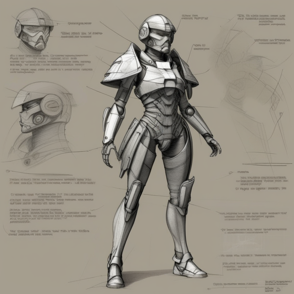 futscribe cyber warrior on the battlefield technical sketch<lora:futscribe:1>