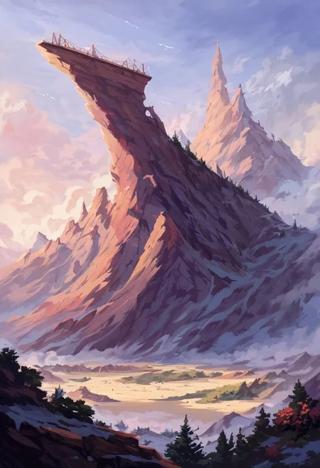 score_9, score_8_up, score_7_up, score_6_up, score_5_up, score_4_up, Embark on a journey through the rugged terrain of the Misty Mountains, where snow-capped peaks pierce the sky like jagged sentinels guarding the secrets of the world below. Traverse treacherous mountain passes, where icy winds howl through rocky ravines and perilous cliffs loom on either side. Discover hidden valleys nestled amidst the craggy peaks, where crystal-clear lakes mirror the majesty of the surrounding mountains in their still waters. As you navigate the formidable landscape of the Misty Mountains, let your artwork capture the awe-inspiring grandeur of this natural wonder, where every rock and every peak tells a story of strength and resilience in the face of adversity.